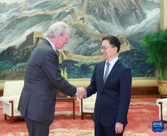 5月16日，国家副主席韩正在北京会见美国景顺集团董事会主席瓦格纳。新华社记者 王晔 摄