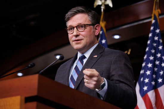 美国国会众议院议长迈克·约翰逊。新华社发（亚伦摄）