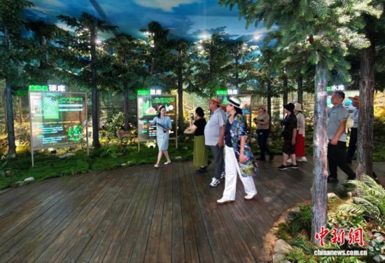 海外华文媒体参观“三库+碳库”生态文明实践主题展。吕明 摄