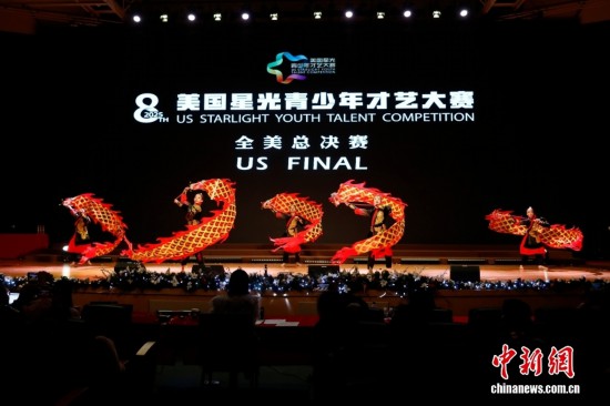 图为少年组选手表演中国舞《护国卫士—龙飞在天》。中新社记者 廖攀 摄